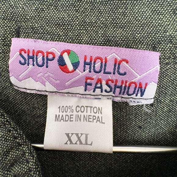 2-Shop O Holic Fashion Cotton Pullover Tunic Shirts XXL Long Sleeve Olive/Teal - Picture 14 of 15